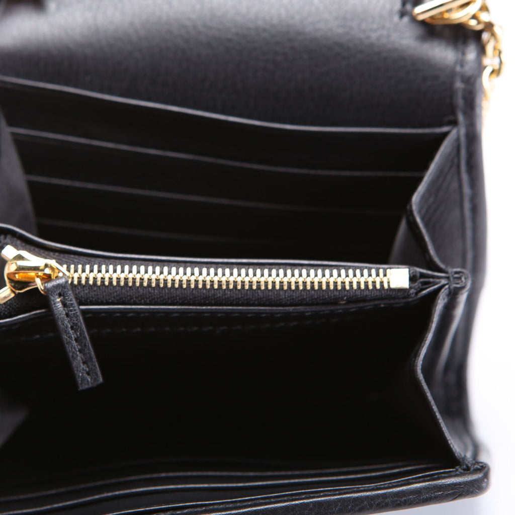 Gucci 725219 Blondie Leather Chain Wallet Black