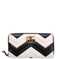 443123 GG Marmont Zip Around Wallet Black/Ivory