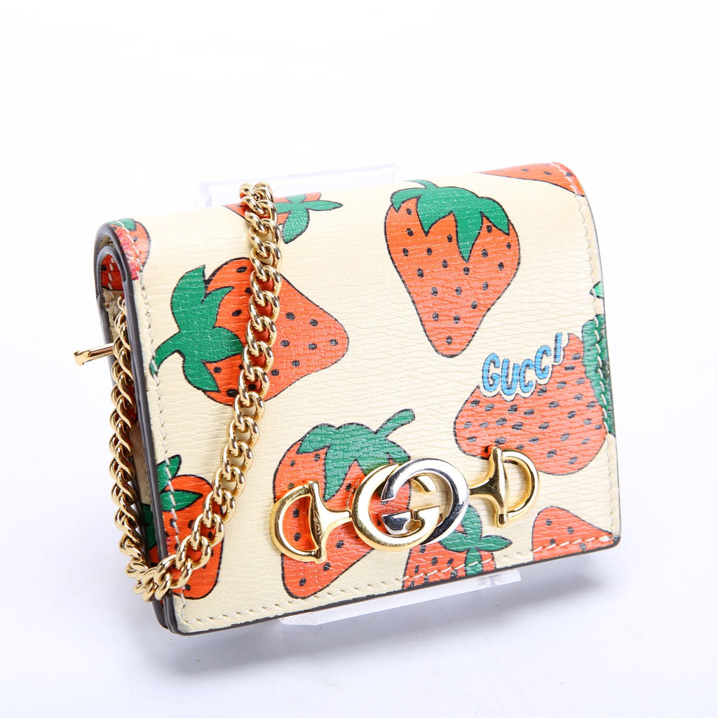 570660 Zumi Leather Card Case With Chain Multicolor
