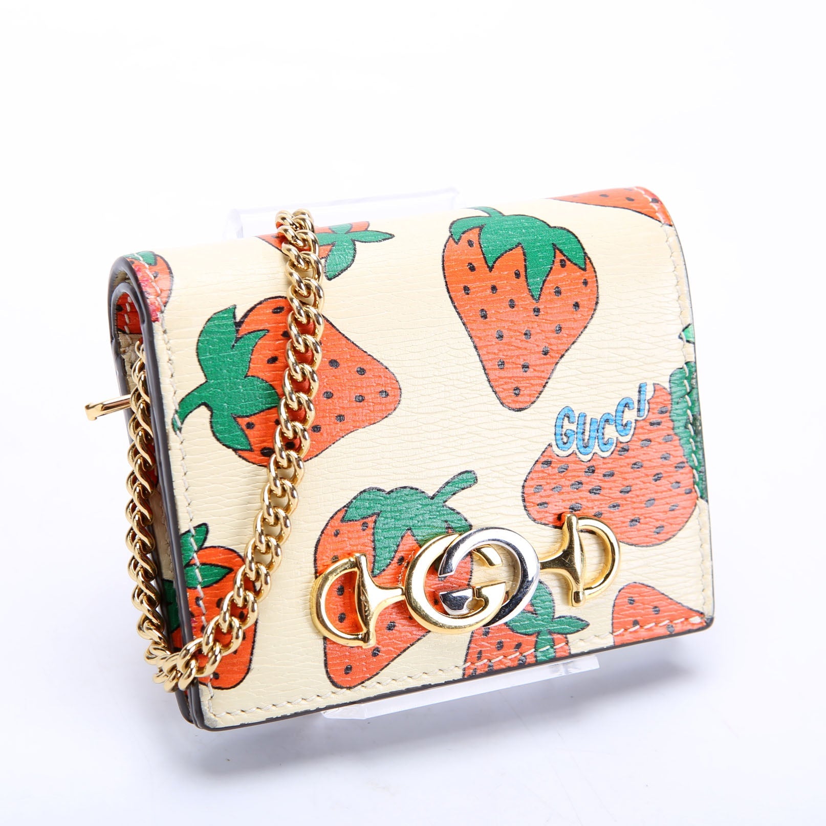 570660 Zumi Leather Card Case With Chain Multicolor