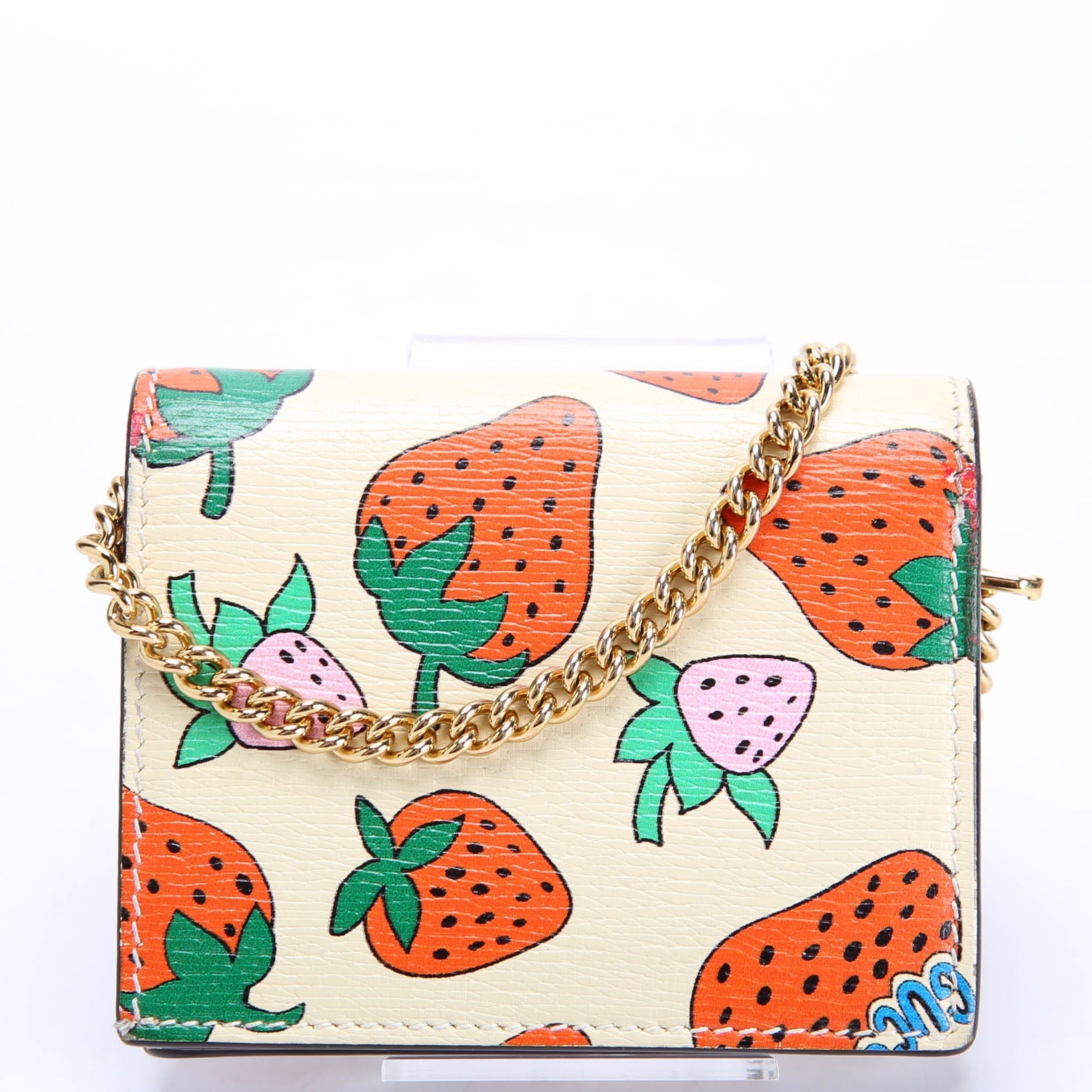 570660 Zumi Leather Card Case With Chain Multicolor