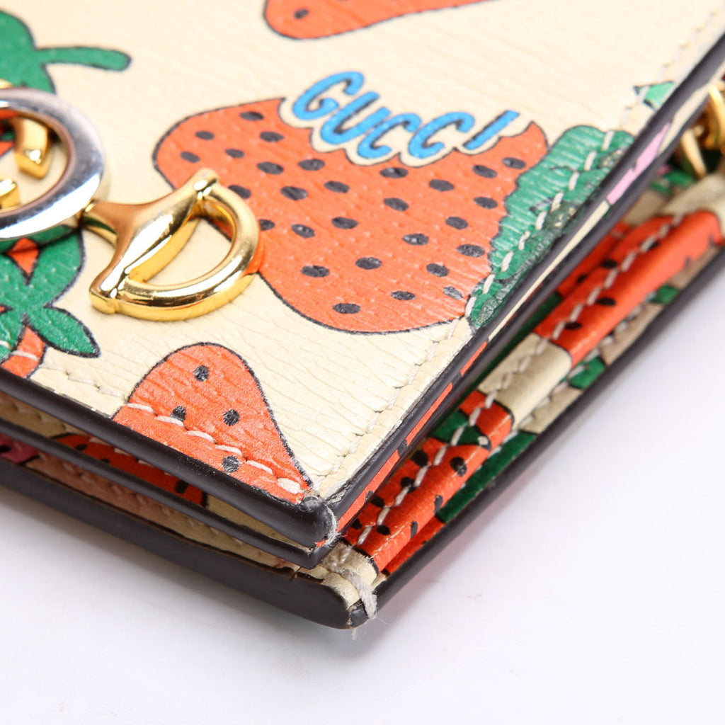 570660 Zumi Leather Card Case With Chain Multicolor