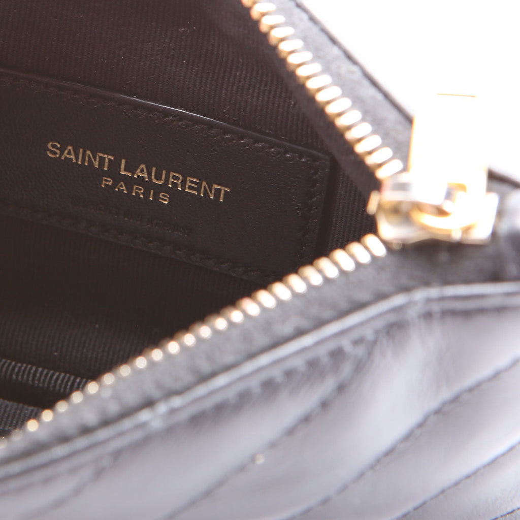 438386 Calfskin Matelasse Key Pouch Black