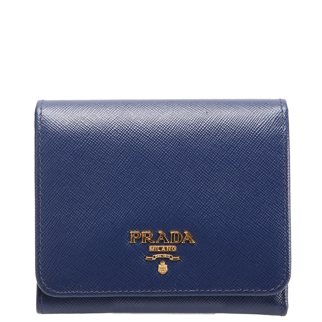 1MH176 Saffiano Compact Wallet Blue