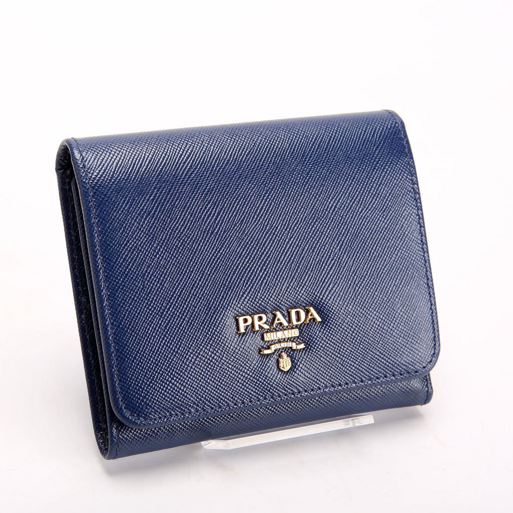 1MH176 Saffiano Compact Wallet Blue