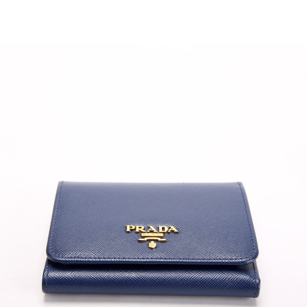 1MH176 Saffiano Compact Wallet Blue