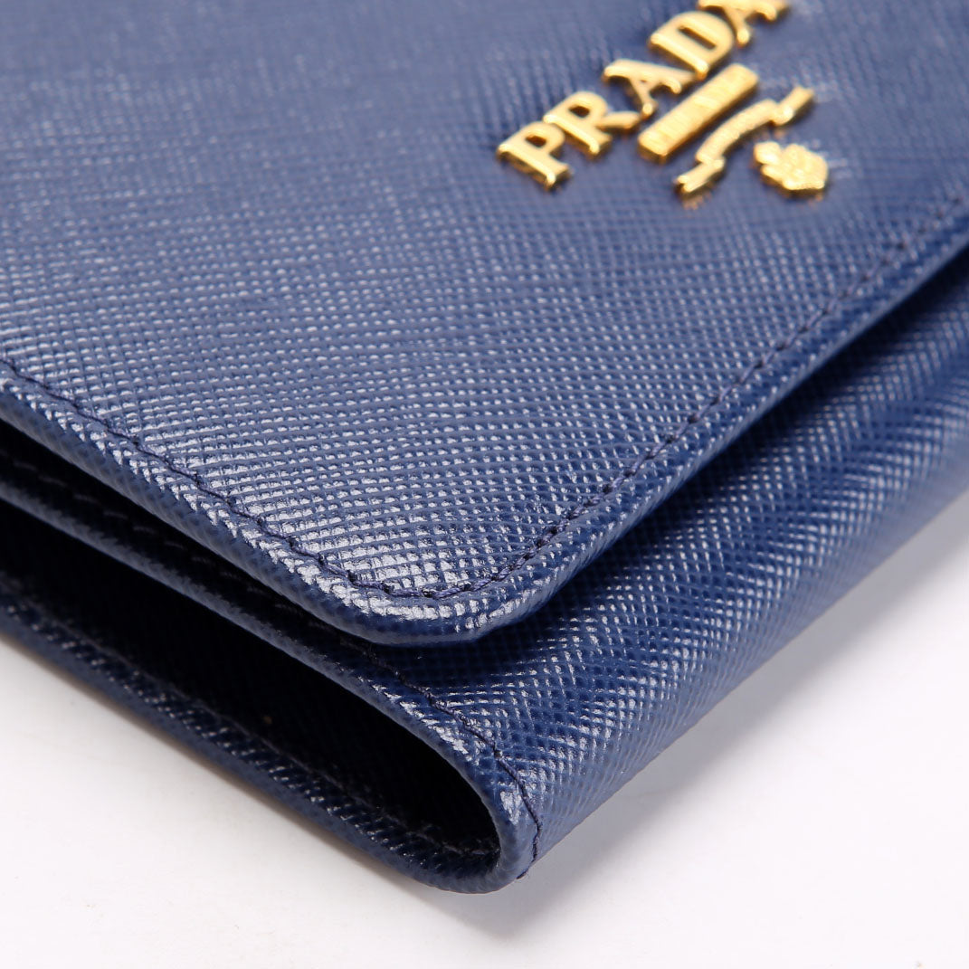 1MH176 Saffiano Compact Wallet Blue
