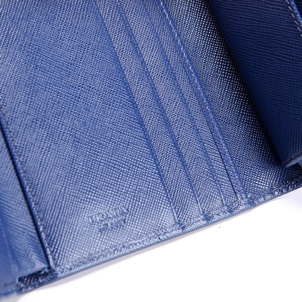 1MH176 Saffiano Compact Wallet Blue