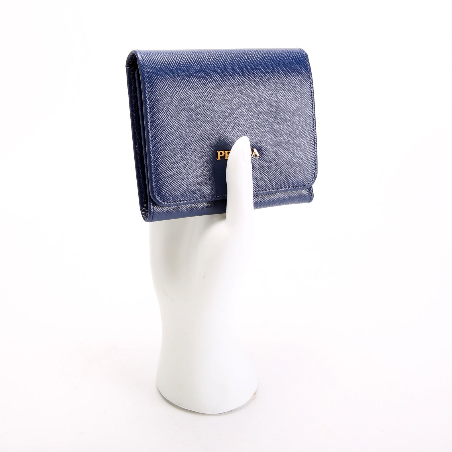 1MH176 Saffiano Compact Wallet Blue