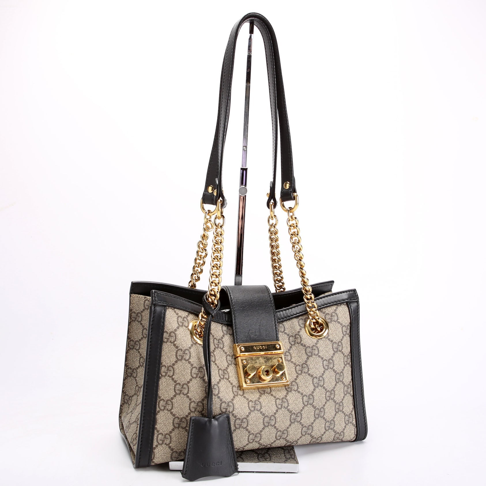 498156 Padlock GG Small Tote Beige/Black