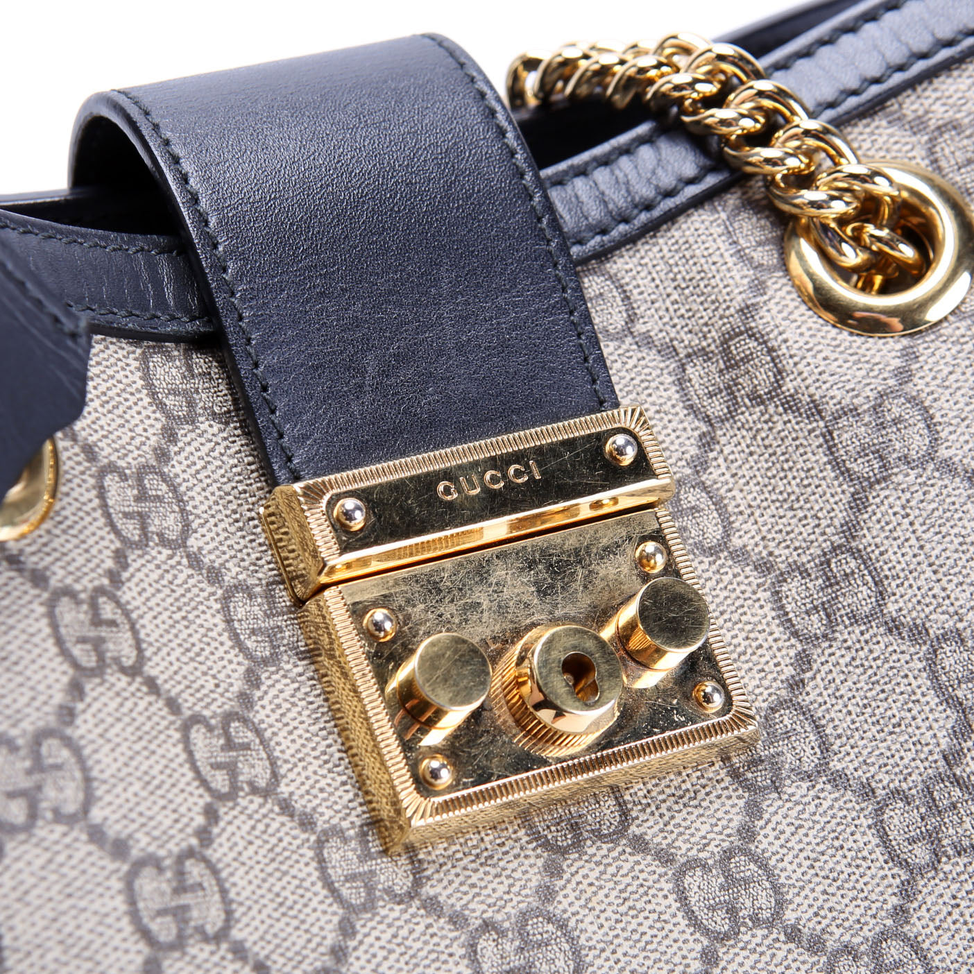 498156 Padlock GG Small Tote Beige/Black