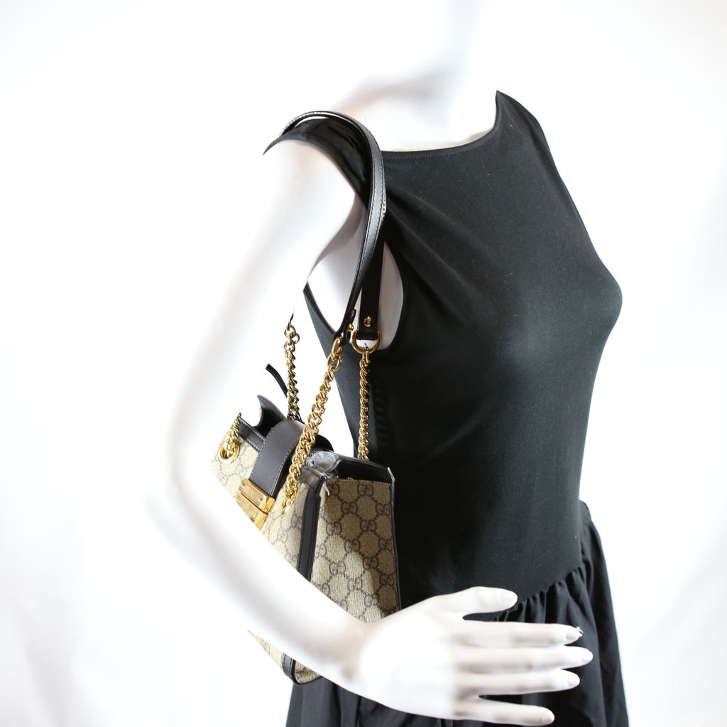 498156 Padlock GG Small Tote Beige/Black