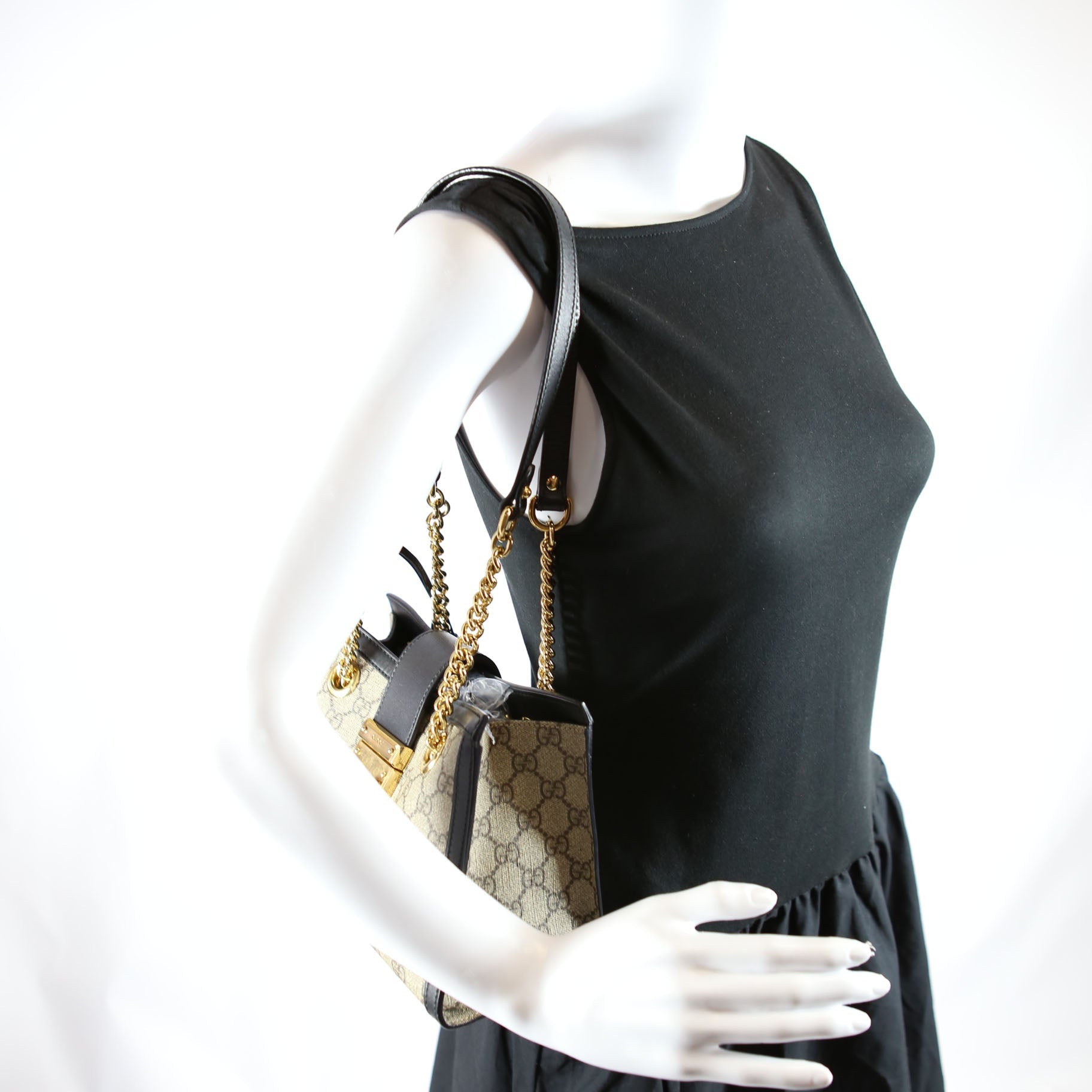 498156 Padlock GG Small Tote Beige/Black