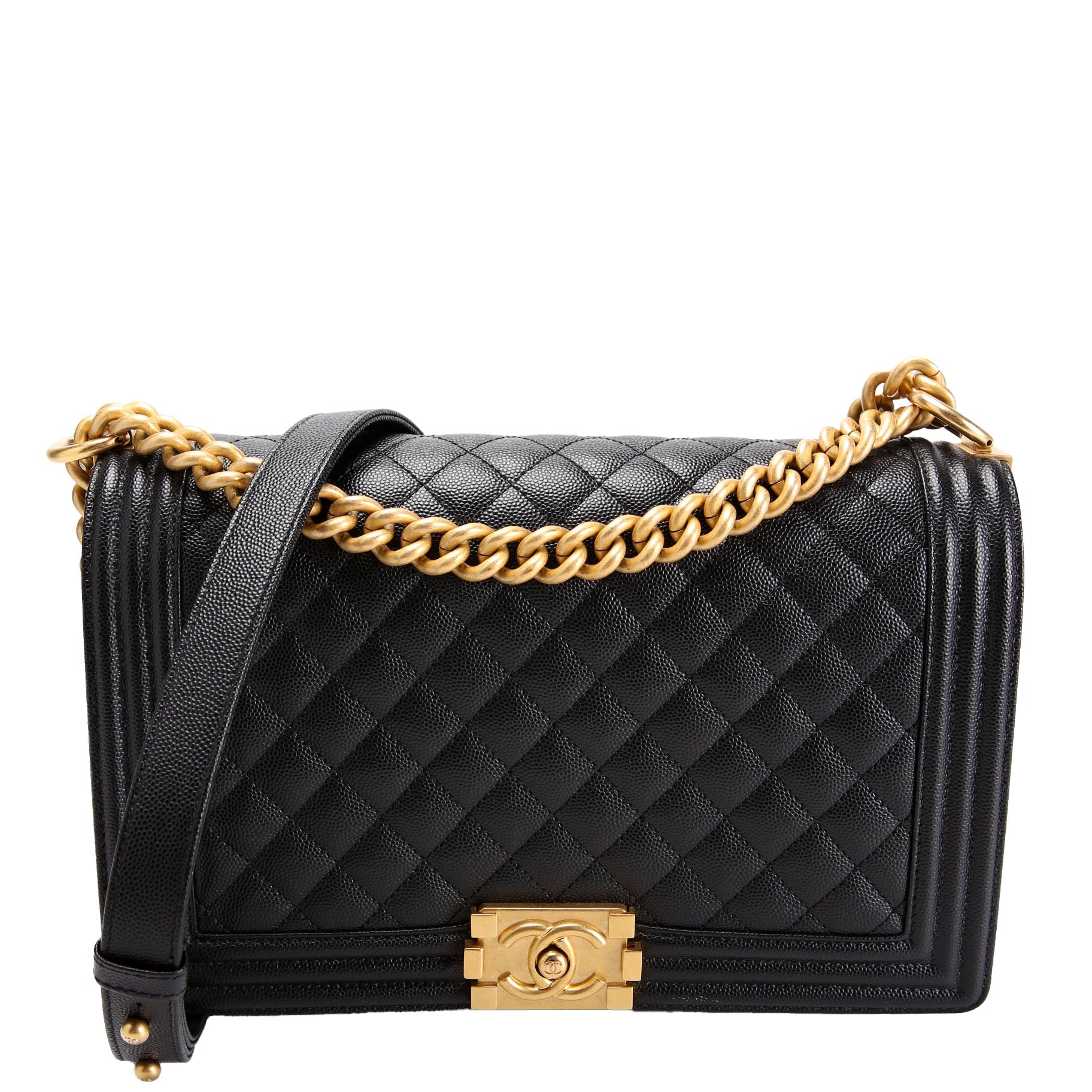Boy Flap Large Caviar RFID Black