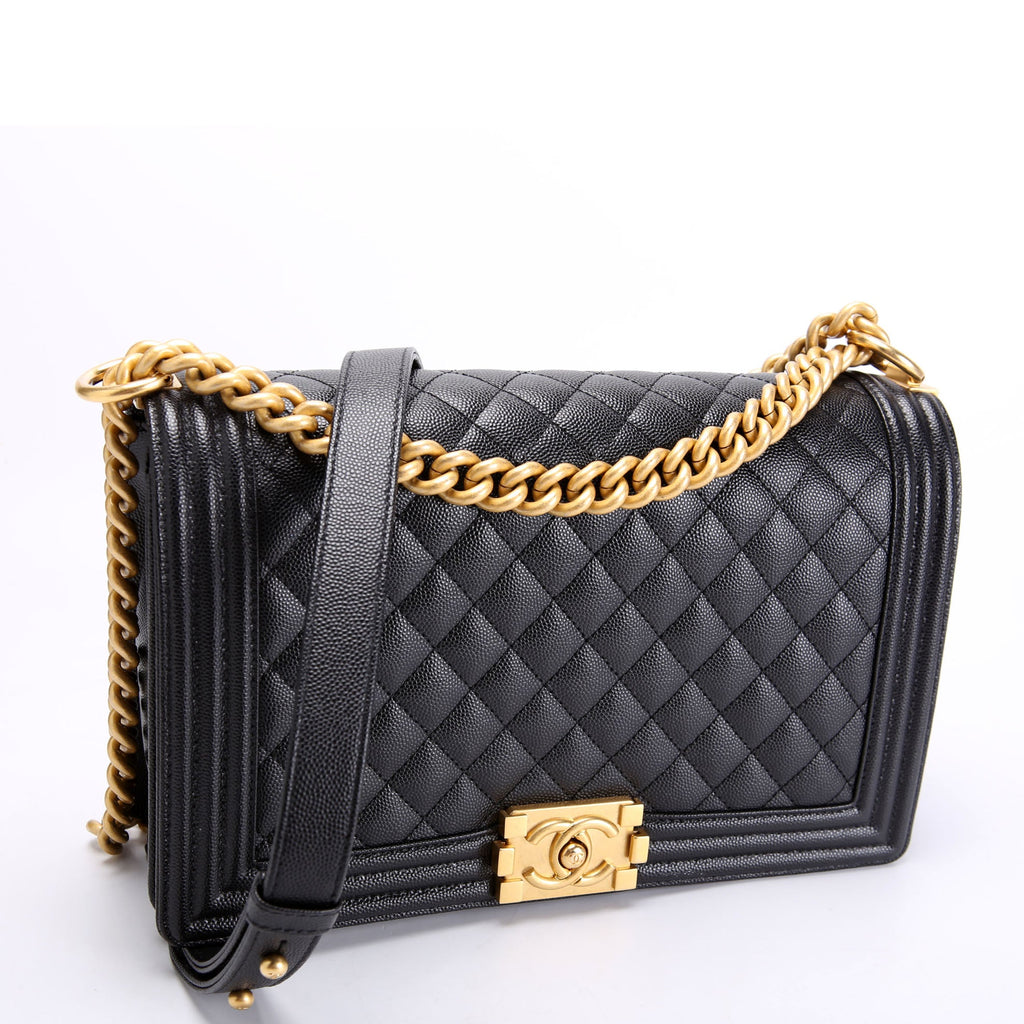 Boy Flap Large Caviar RFID Black