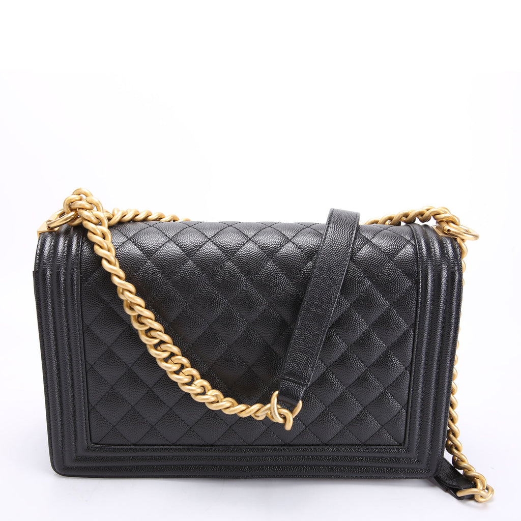 Boy Flap Large Caviar RFID Black
