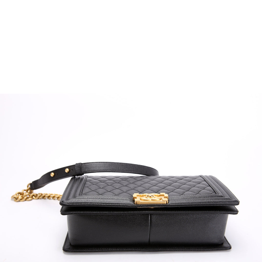 Boy Flap Large Caviar RFID Black