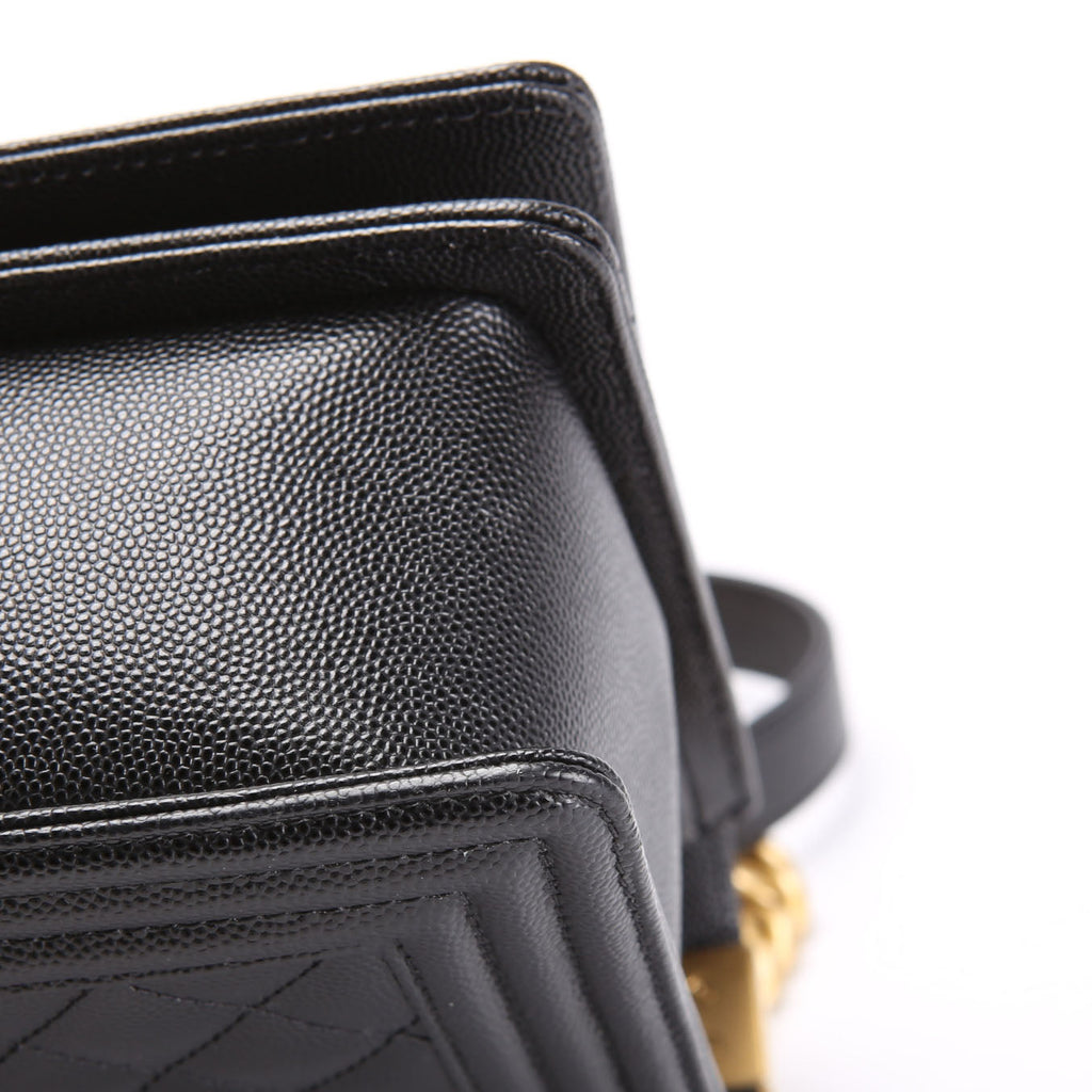 Boy Flap Large Caviar RFID Black
