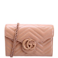 Gucci 474575 Marmont Monochrome Chain Wallet Tan