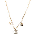 CC Charms Pearl Choker Necklace Gold/Pearl