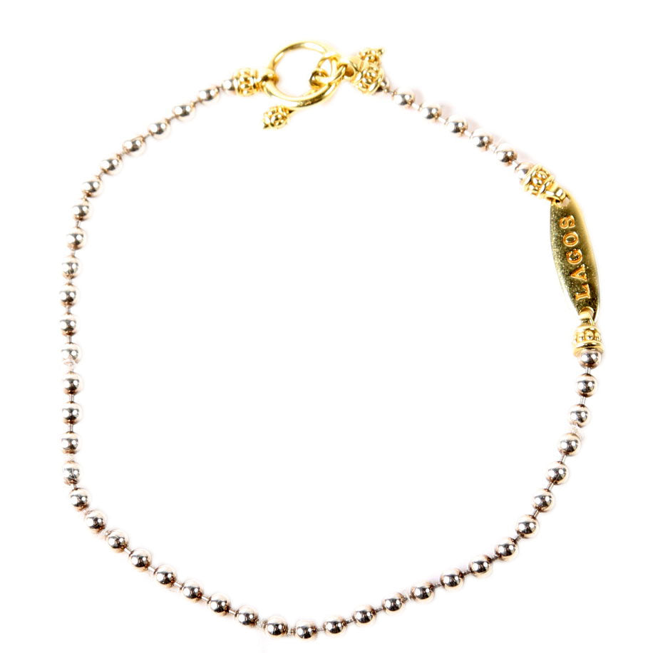 Ball Chain Toggle Bracelet 925/750