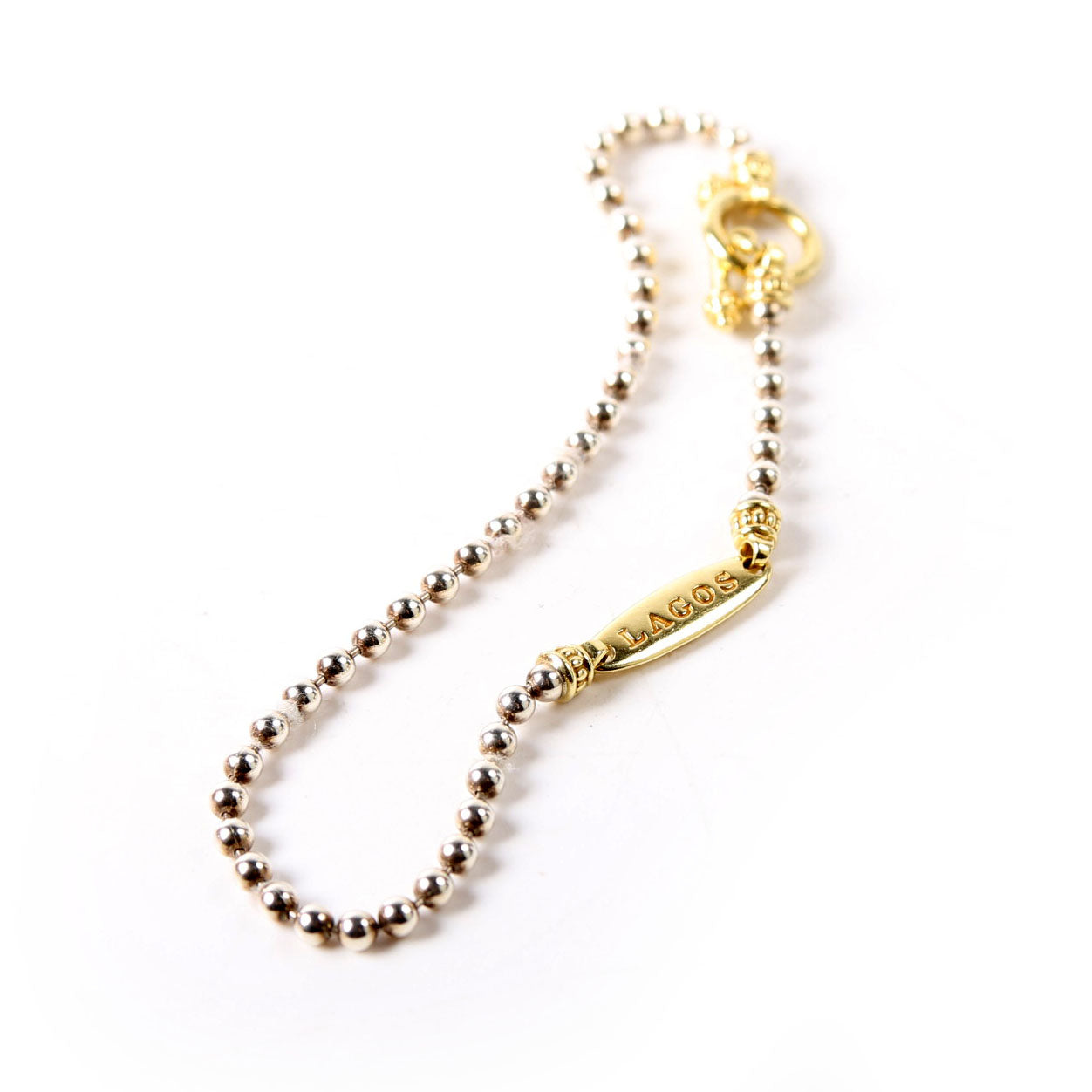 Ball Chain Toggle Bracelet 925/750