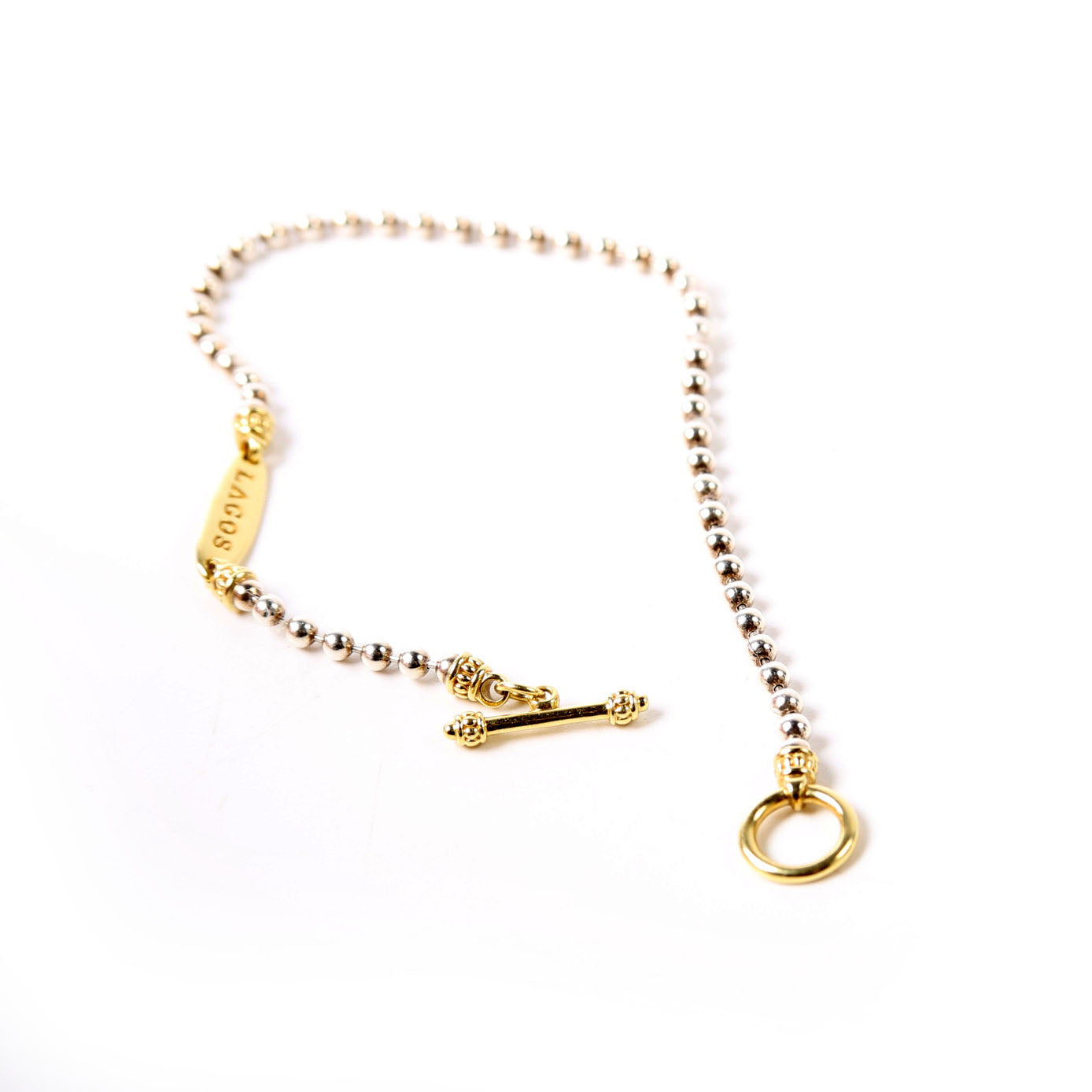 Ball Chain Toggle Bracelet 925/750