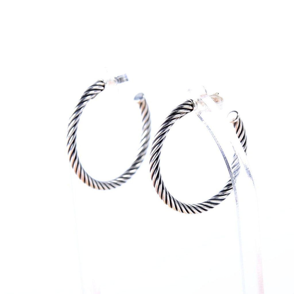 Classic Cable Hoop Earrings 925