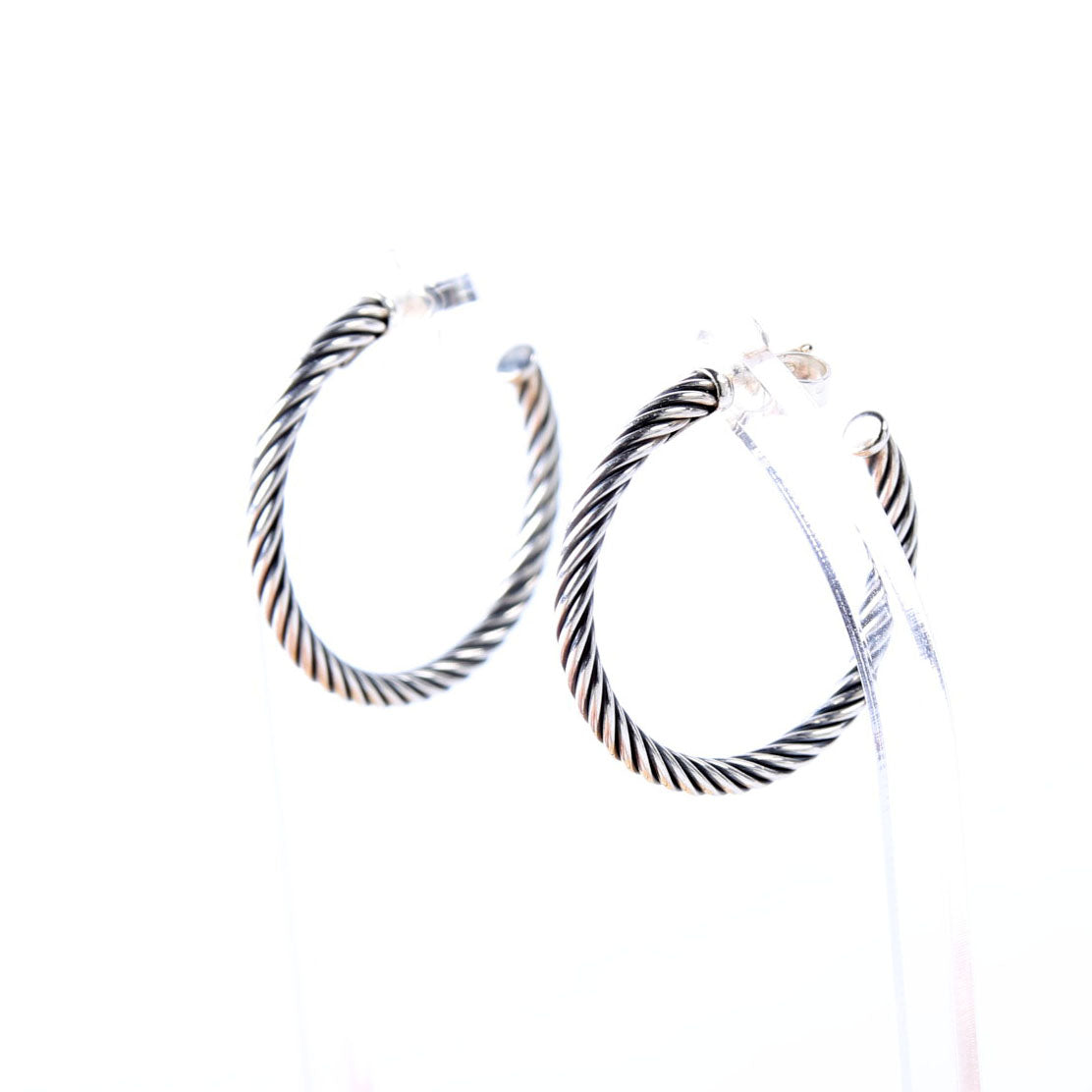 Classic Cable Hoop Earrings 925