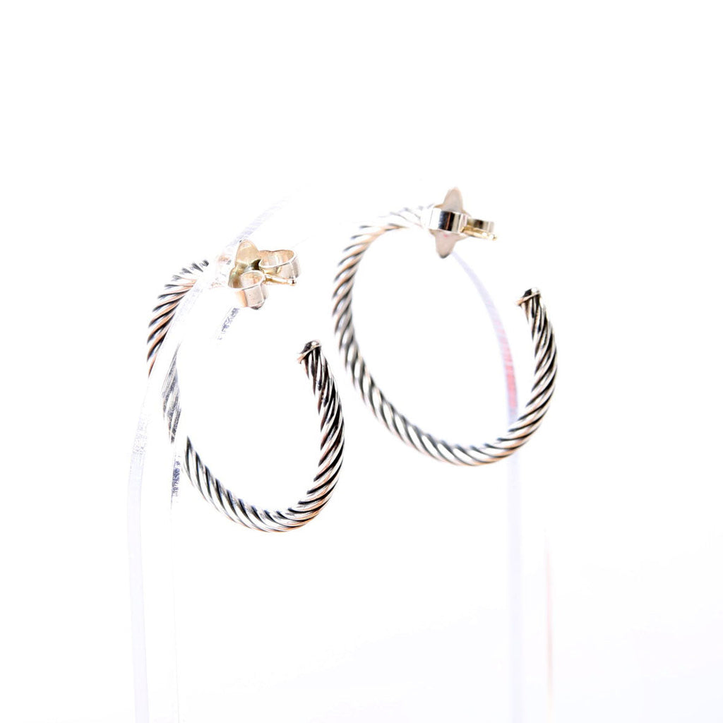 Classic Cable Hoop Earrings 925