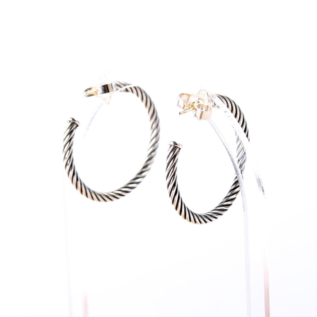 Classic Cable Hoop Earrings 925