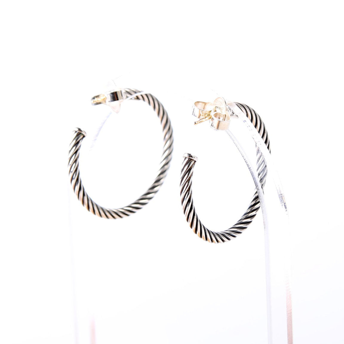 Classic Cable Hoop Earrings 925