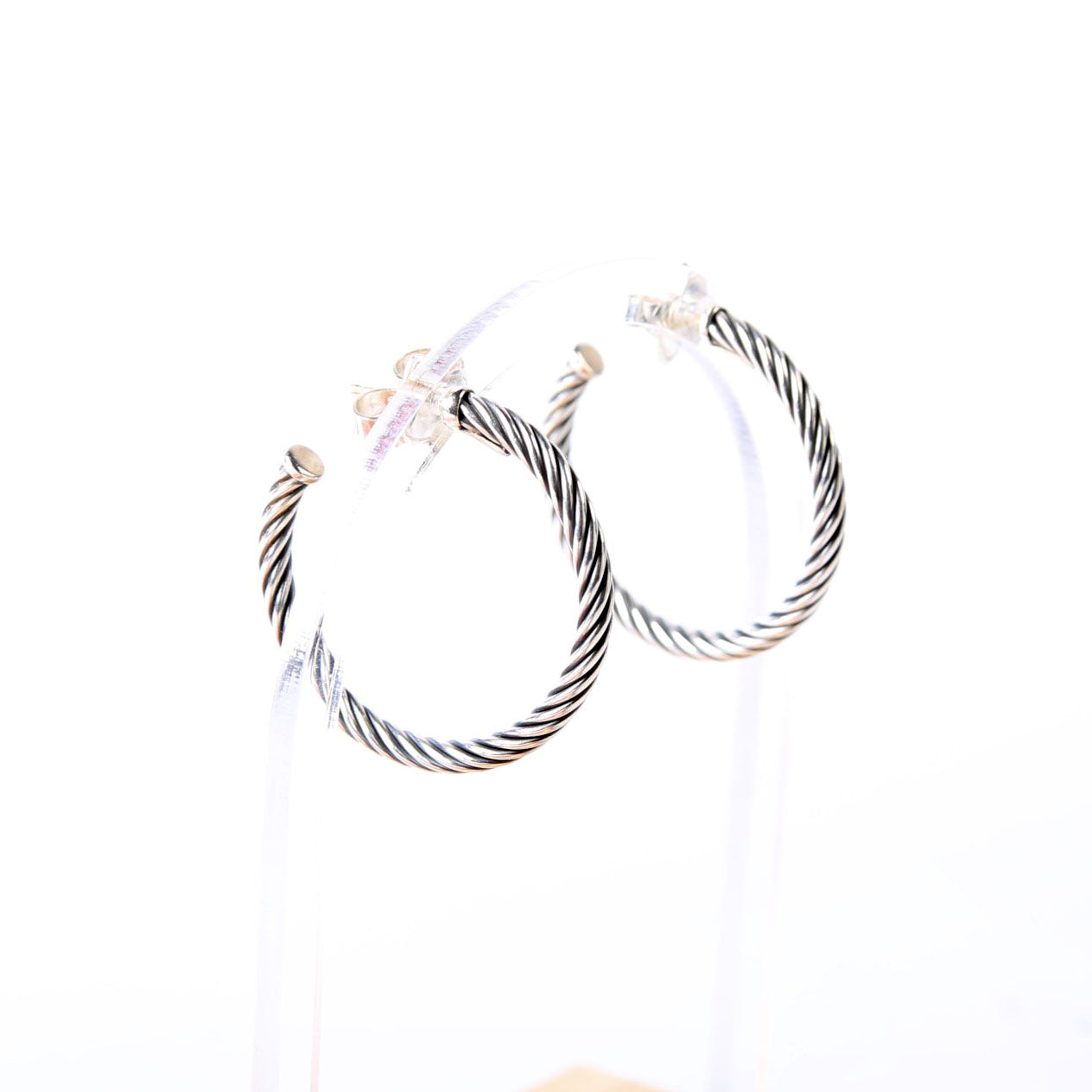 Classic Cable Hoop Earrings 925
