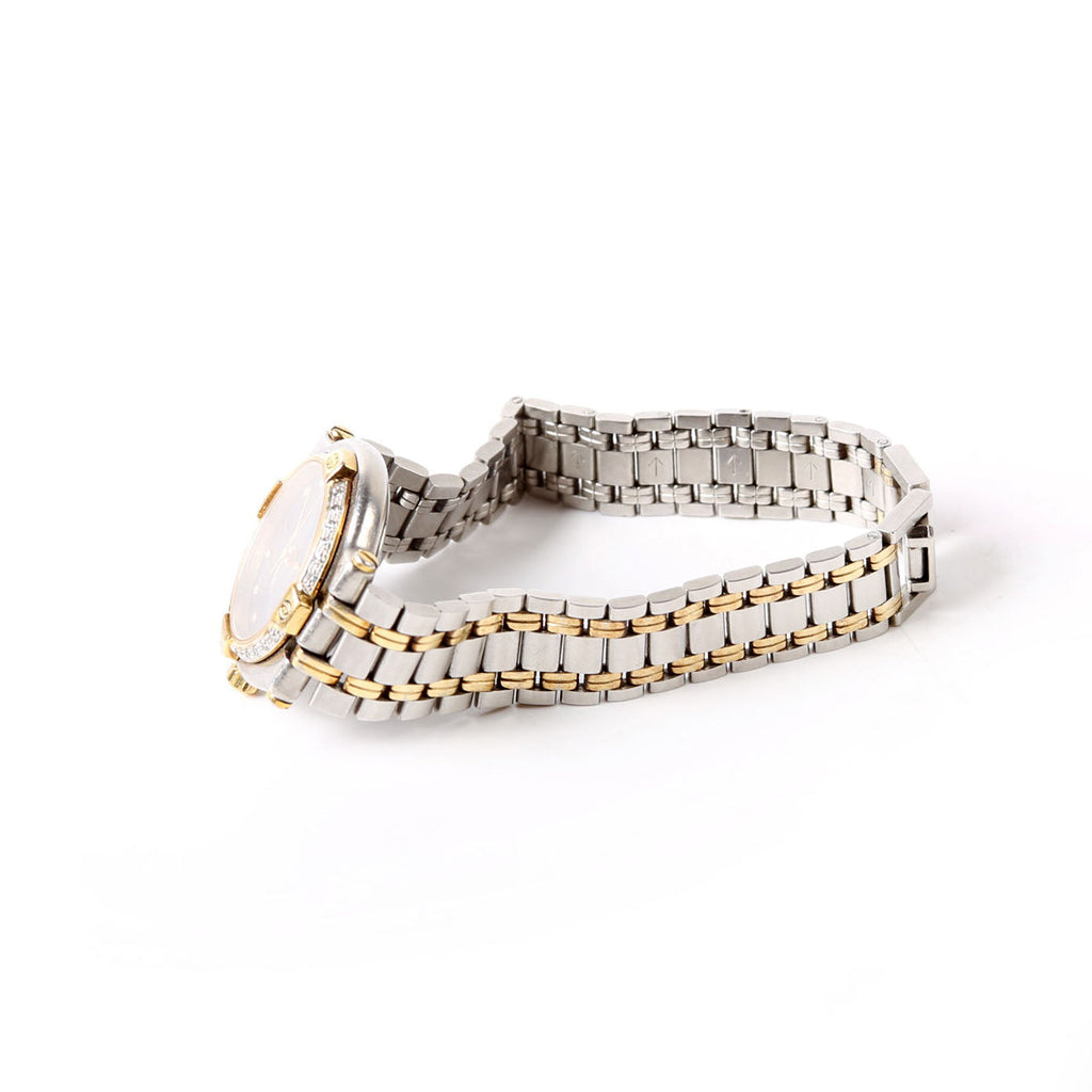 G Logo 9000L Stainless Steel/Diamond Watch Silver/Gold
