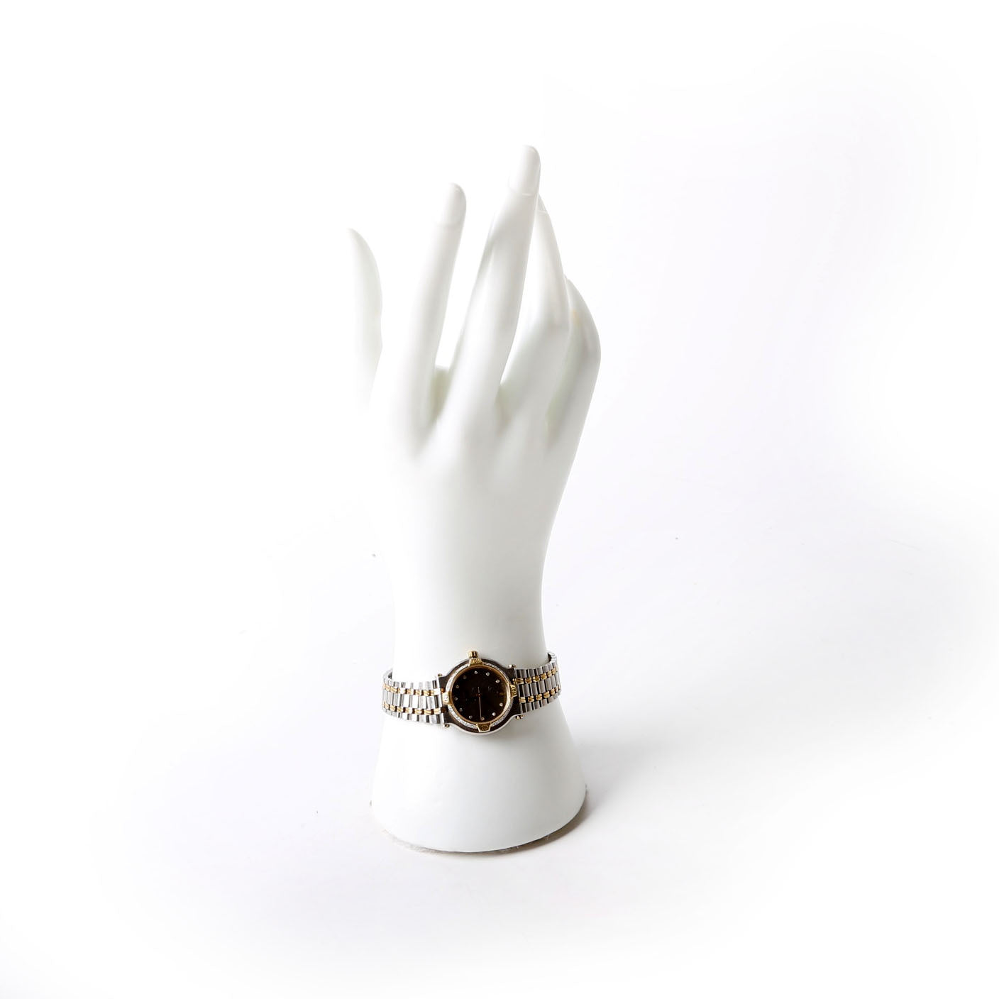 G Logo 9000L Stainless Steel/Diamond Watch Silver/Gold