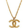 Ribbed CC Vintage Necklace Gold