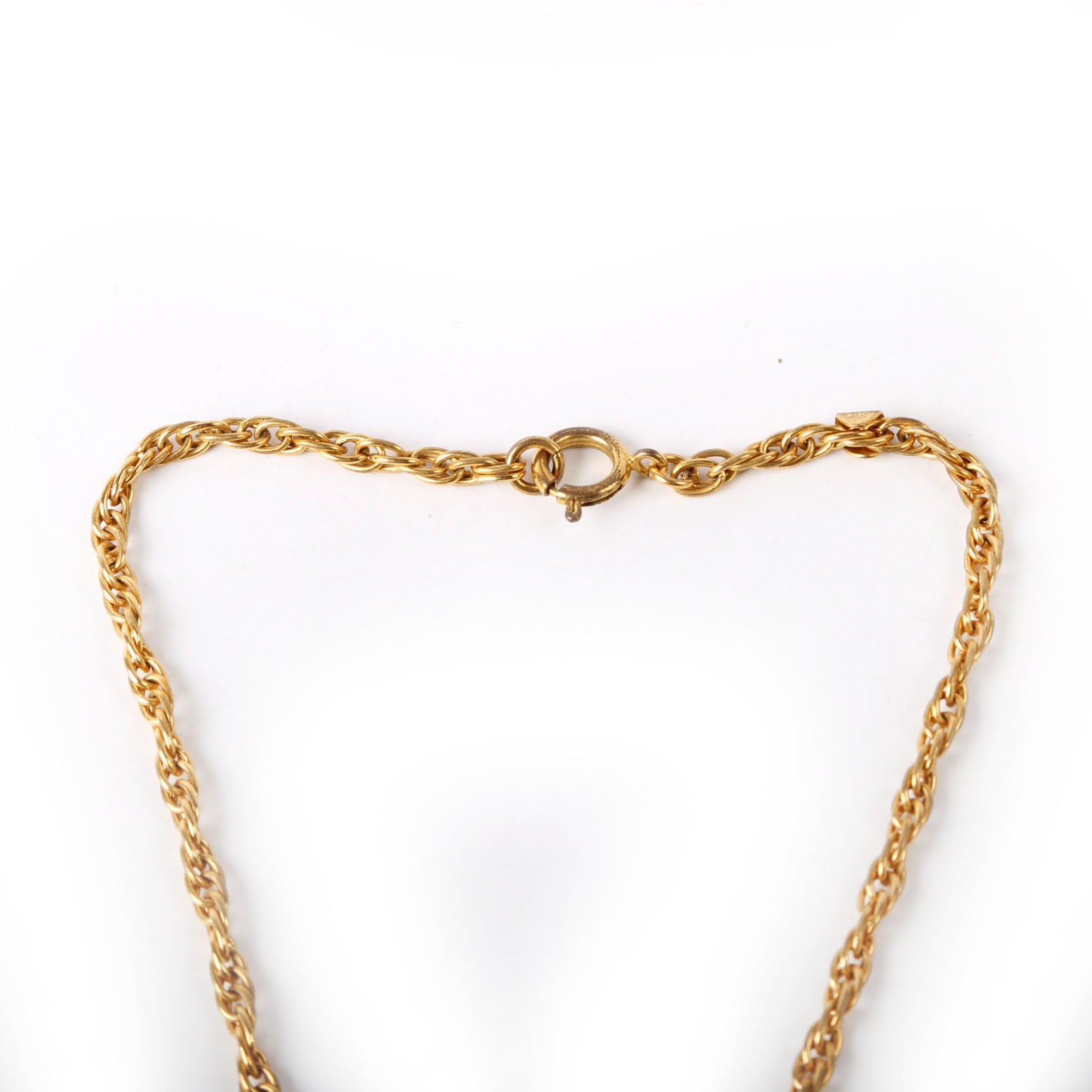 Ribbed CC Vintage Necklace Gold