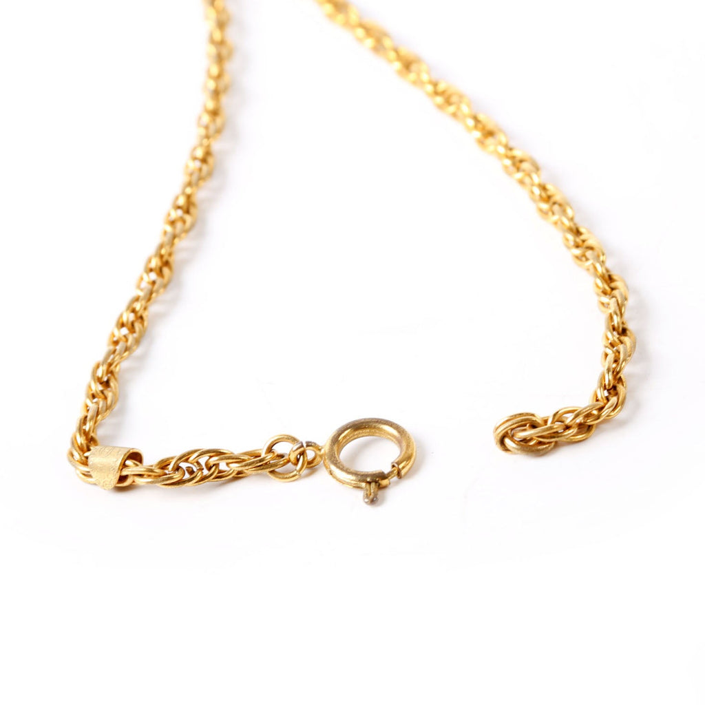 Ribbed CC Vintage Necklace Gold
