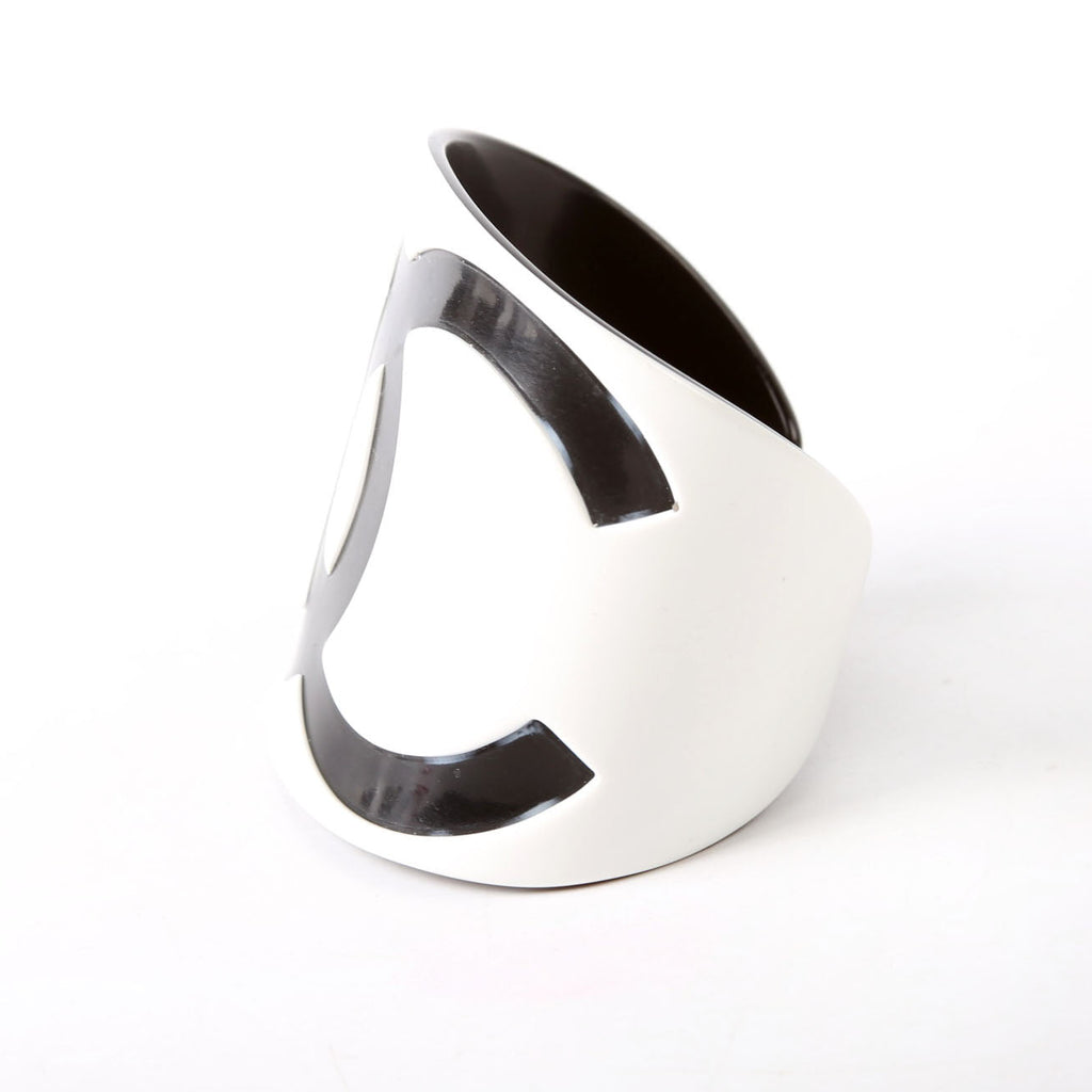 CC Resin Cuff Bracelet White/Black
