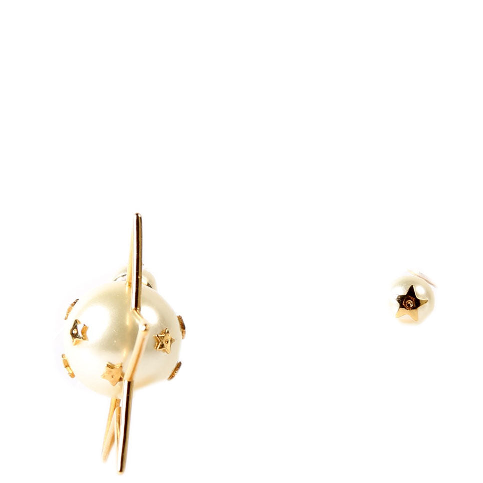 Dior Pearl Star Tribales Stud Earrings Gold/Pearl