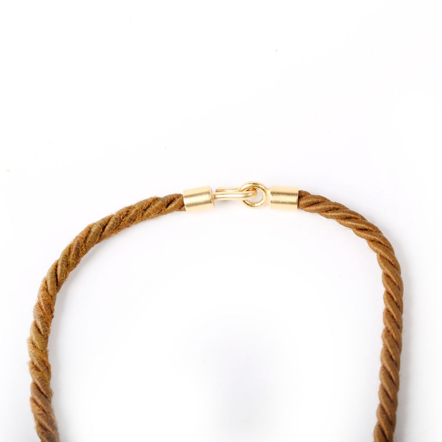 Oversized CC Rope Necklace Gold/Brown