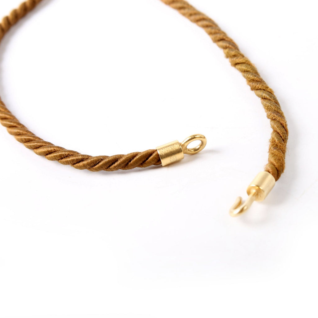 Oversized CC Rope Necklace Gold/Brown