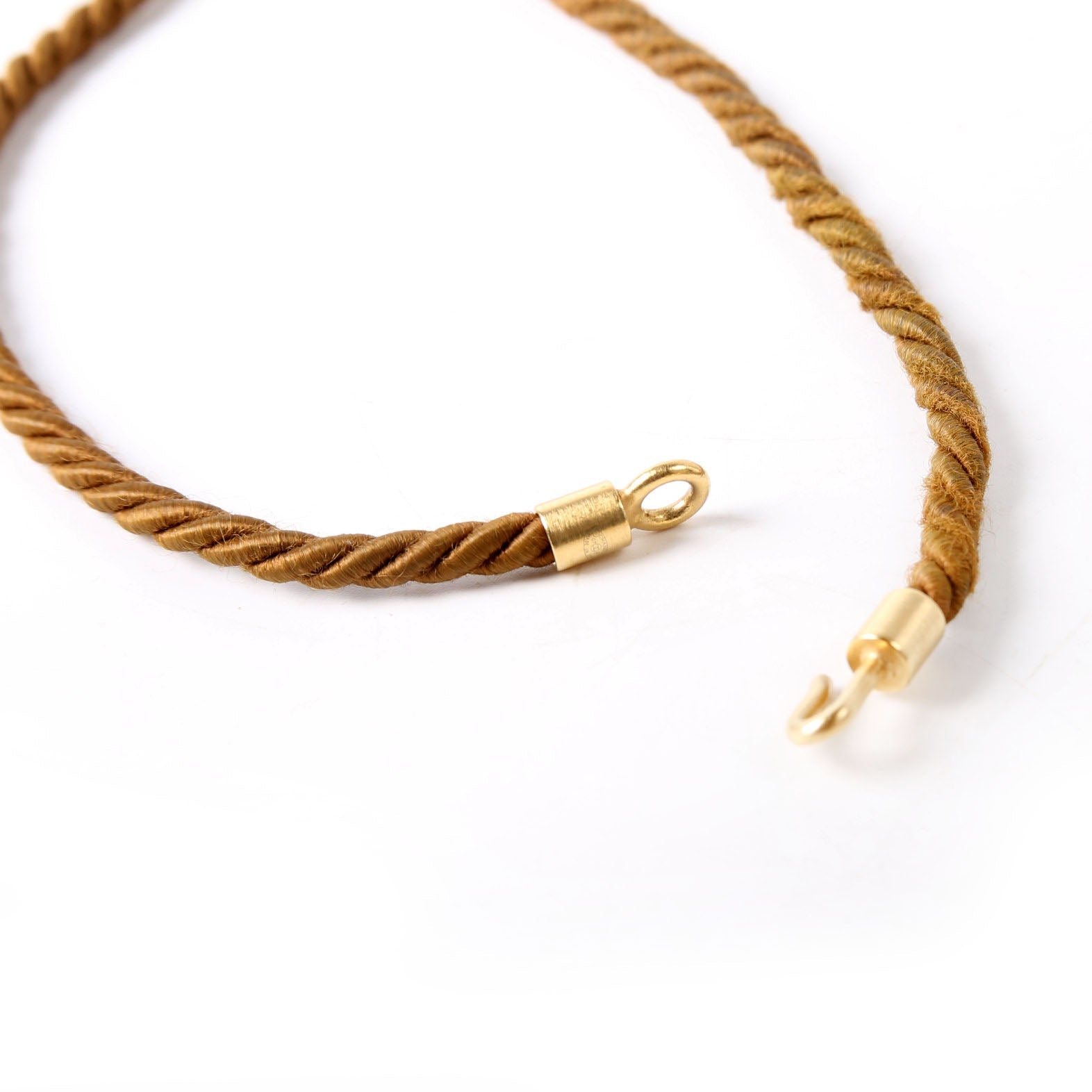 Oversized CC Rope Necklace Gold/Brown
