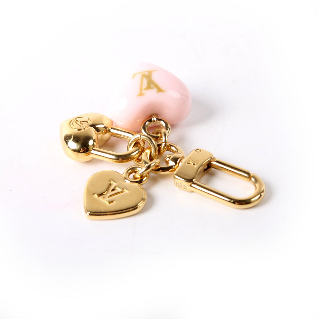 LV Heart Micro Charms Gold/Pink