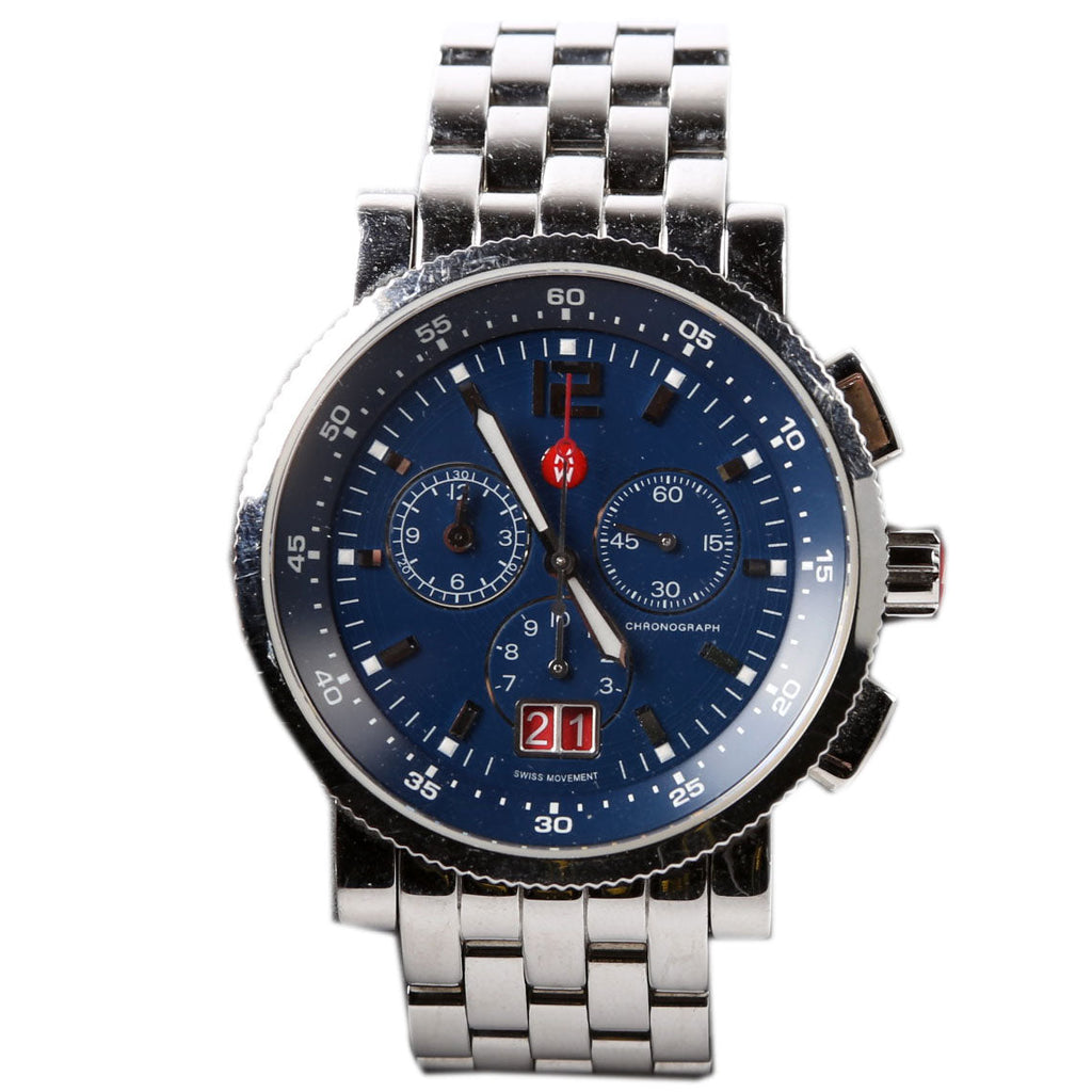 Sport Sail Stainless Steel 41MM Watch Silver/Blue