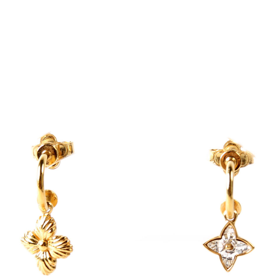 Blooming Strass Earrings Gold