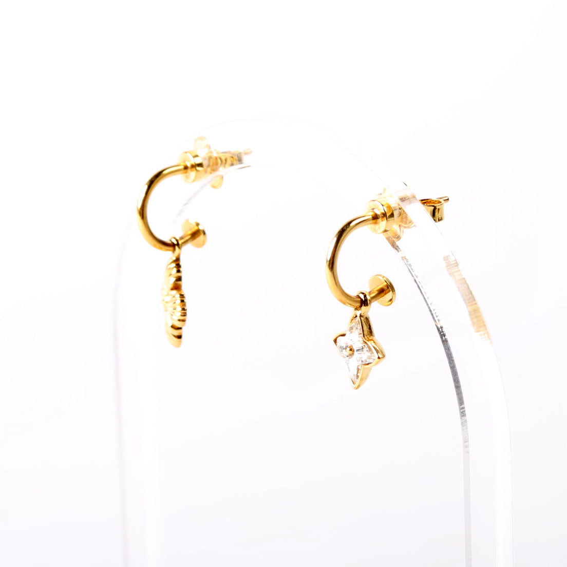 Blooming Strass Earrings Gold