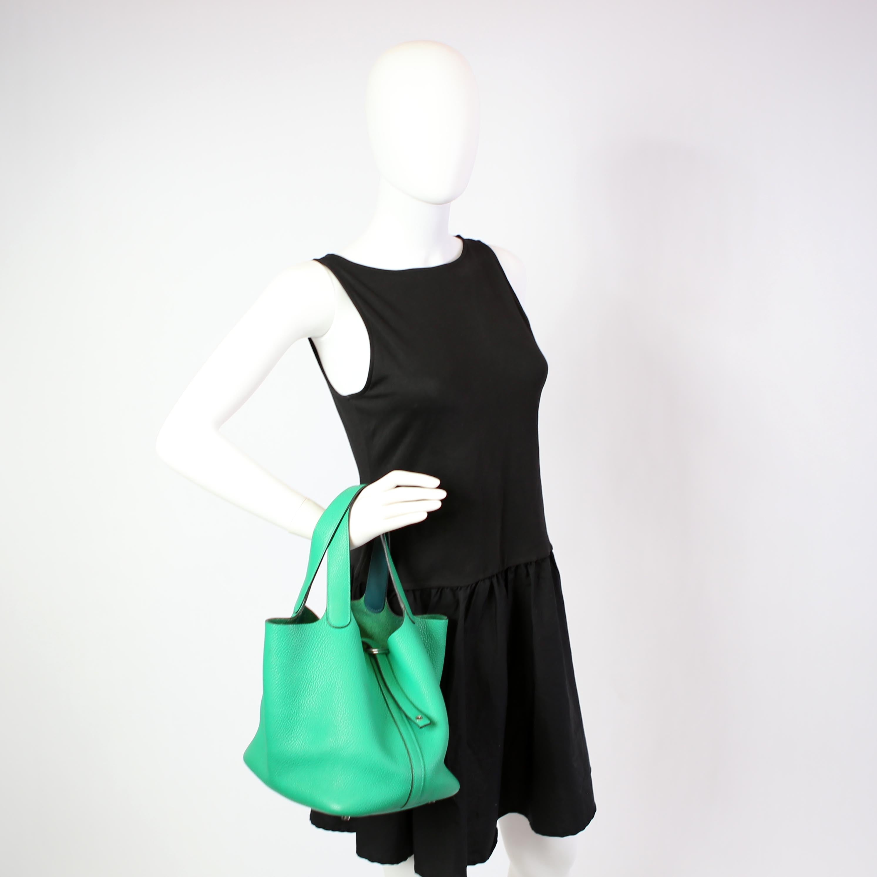 Hermes Picotin 22 Clemence Green/Blue