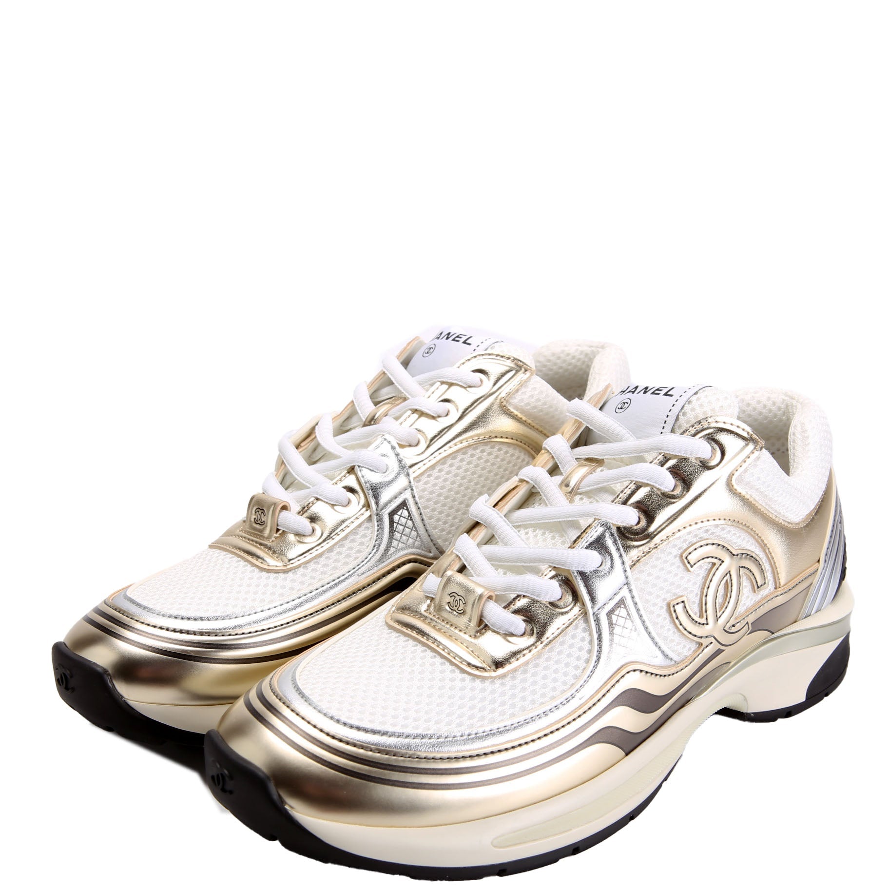 CC Mesh/Lambskin Trainers Size 40