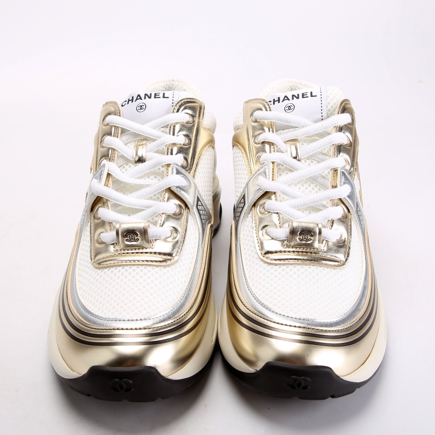 CC Mesh/Lambskin Trainers Size 40